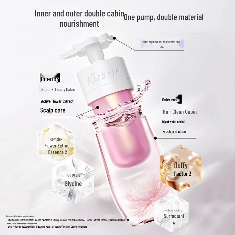 Kustie Cherry Blossom Dual-Chamber Oil Control Shampoo