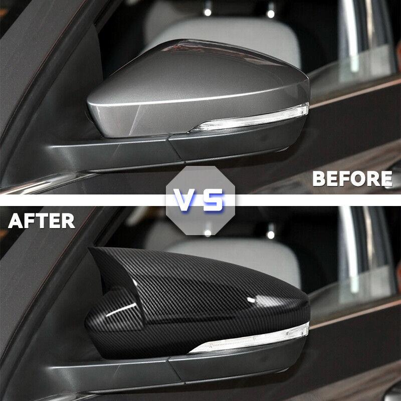For US Skoda Octavia 2013- For VW T-ROC 2017- Car Rearview Side Mirror Cover Wing Cap Exterior Door Case Trim Sticker