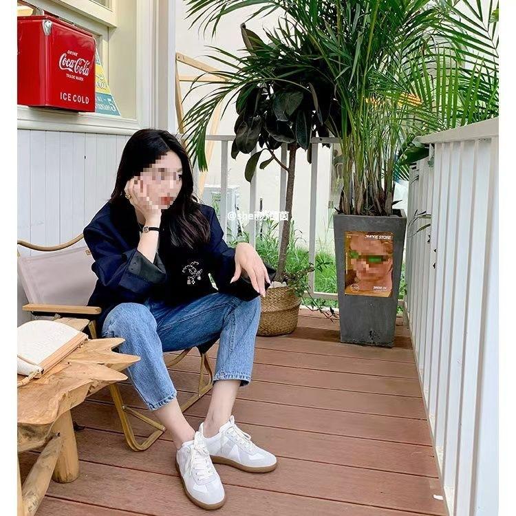 Cowhide Version of German Training Shoes 2025 Spring New Leather Little White Shoes Children's Versatile Flat-bottomed Sports and Leisure Shoes Men