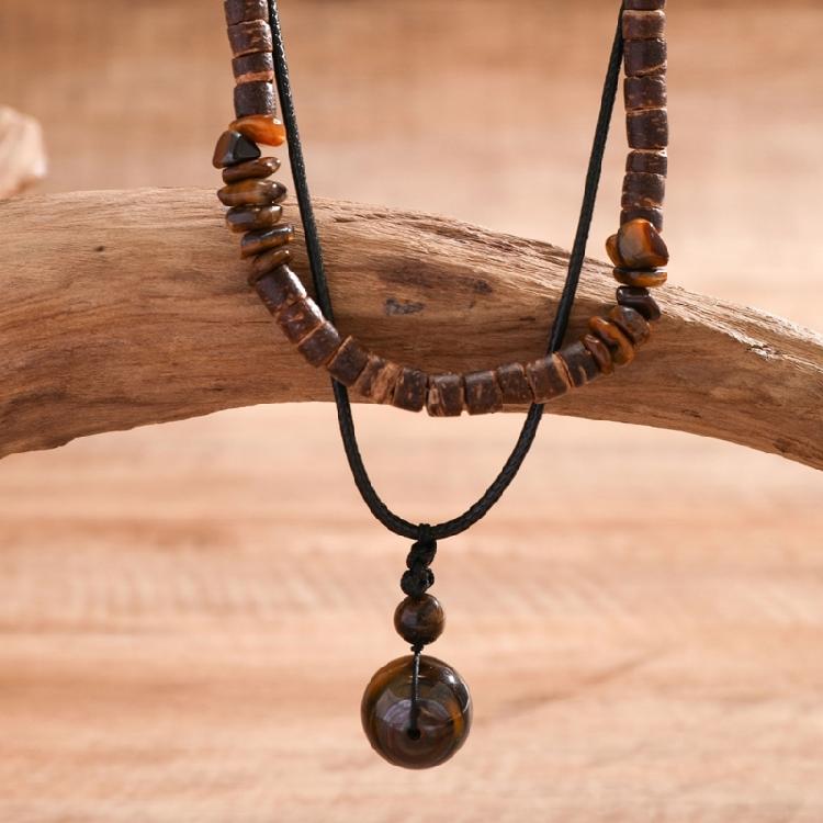 2Pcs Ethnic Layering Beaded Necklace Set Adjustable Leather Cord Jewelry With Natural Stones Holiday Gift For Adults