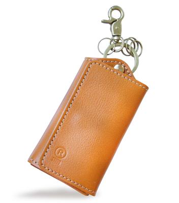 Key Case Smart Key with Card Holder Genuine Leather Tochigi Leather Smart Key Case Keychain Brand Made In Japan Leather [Porco Rosso] Women's