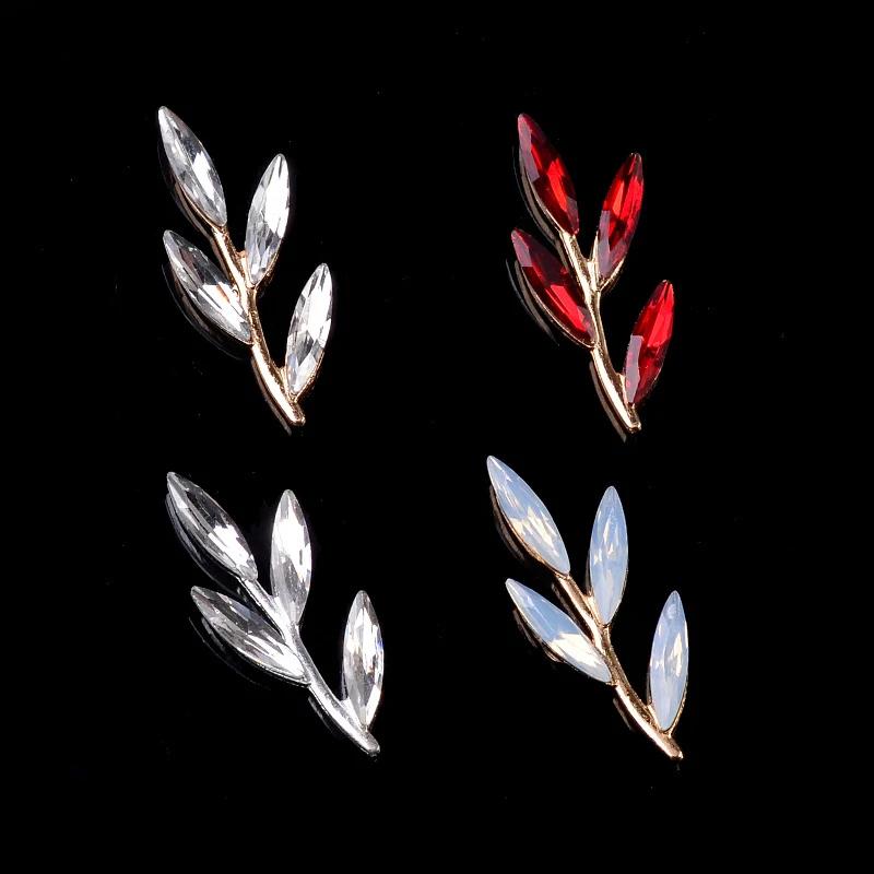 Engood 100Pcs Rhinestones Branch Leaves Button DIY Hair Accessories Wedding Bridal Decoration Sewing Trim & Embellishments Craft