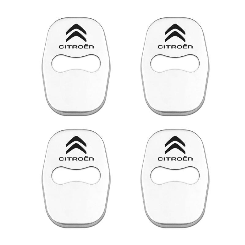 Cache-serrure de porte de voiture en métal antirouille 4 pièces Autocollants, Conçu pour Citroën C4/C3/C5/C1/C2/Berlingo/Picasso/Saxo/DS3/Jumpy/C-Elysee