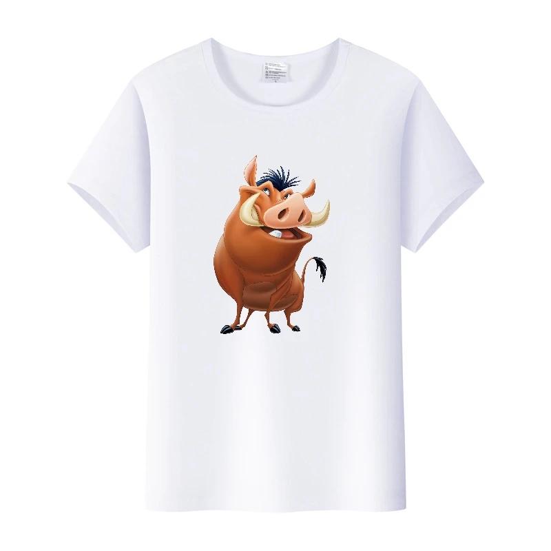 Casual Summer Ladies Blouses Men White Tees Clothes Women 90S Tshirt Oversized Tops Disney Cartoon The Lion King Graphic T-shirt