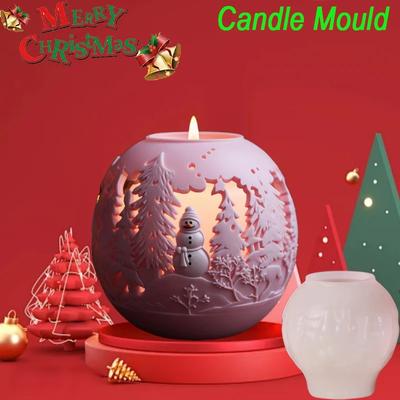 Palla di Natale Candela Aromaterapica Stampo per Sapone Fiore di Rosa Decorazione Torta Stampo per Candela Profumata Stampo per Sapone Strumenti Artigianali per la Cottura