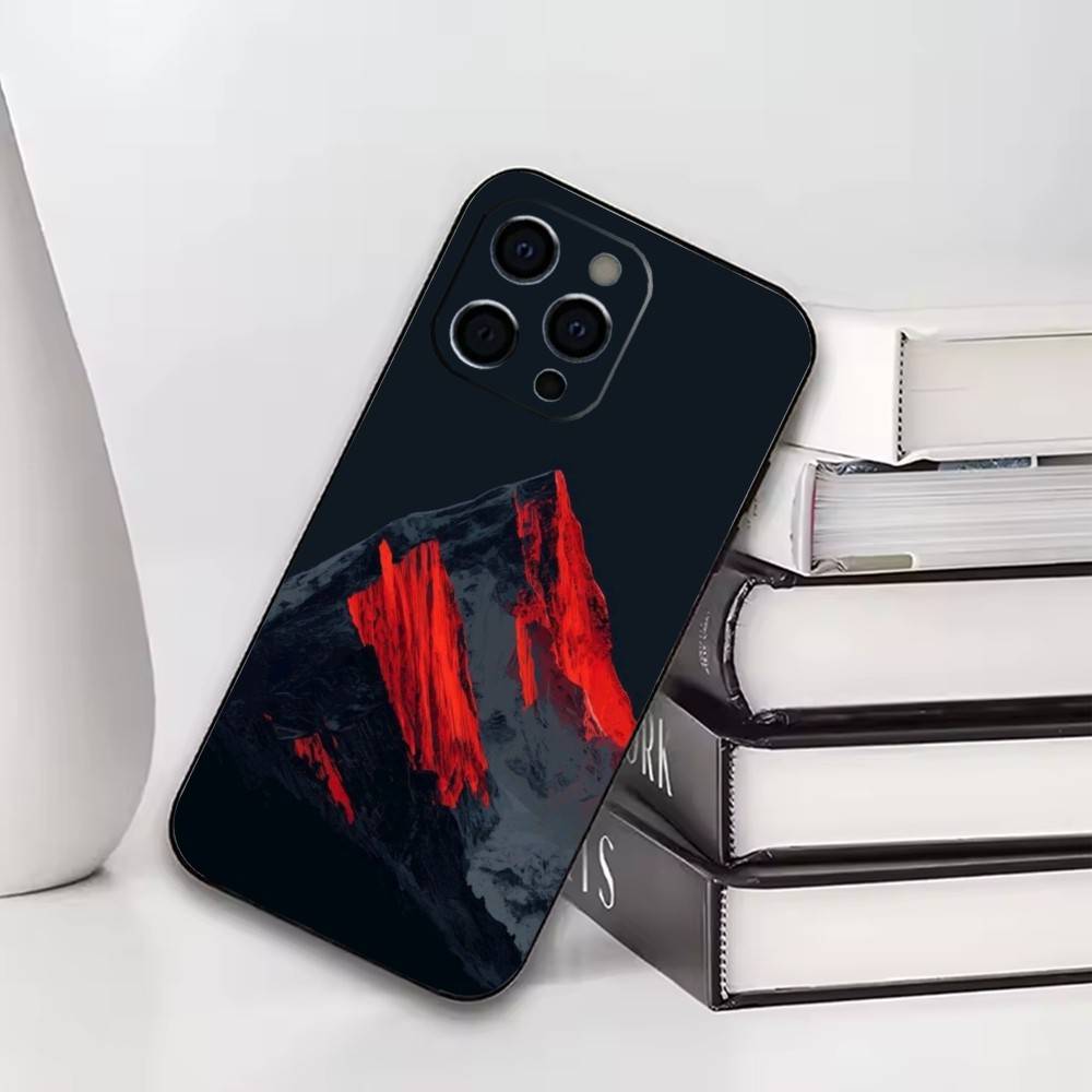 Snow Mountain Phone Case For iPhone17,16,15,14,13,12,11 Plus,Pro Others Soft Black Cover