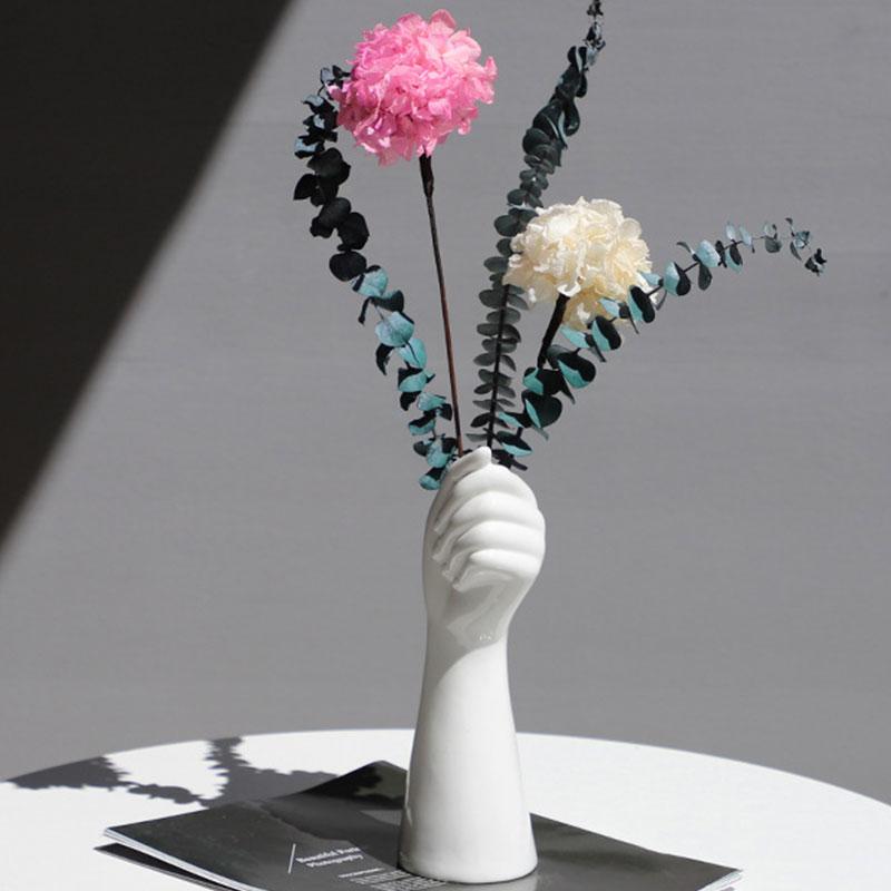 NC Dolity 2X Hand Shape Ceramic Dry Vase Artificial Flowers Pot Home Office Decor NC Dolity 2X Hand Shape Ceramic Dry Vase Artificial Flowers Pot Home Office Decor