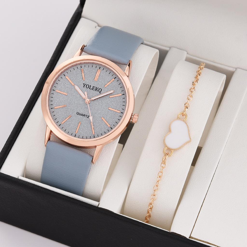 

Fashion Starry Sky Dial Bracelet Watch 2 Piece Ladies Watch Set Women Leather Strap Quartz Girl Wrist Watch Women Watches No Box