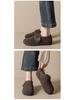Weiwei Girl Women's Plush Furry Leopard Print Warm Cotton Shoes with Height Increase - Autumn & Winter.