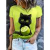 Summer Short Sleeved T-shirt Women's Casual Sports Top Cartoon 3D Printed Pattern Clothes