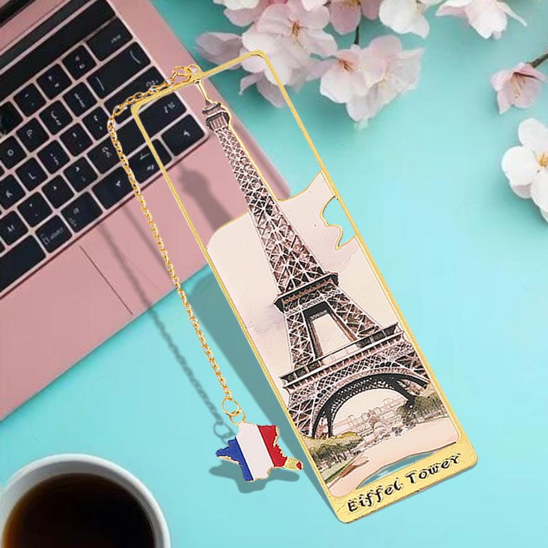 

Metal Bookmark Souvenir Exquisite Country Map Pendant Bookmark Famous Travel Attractions Bookmark Sophisticated For Reading