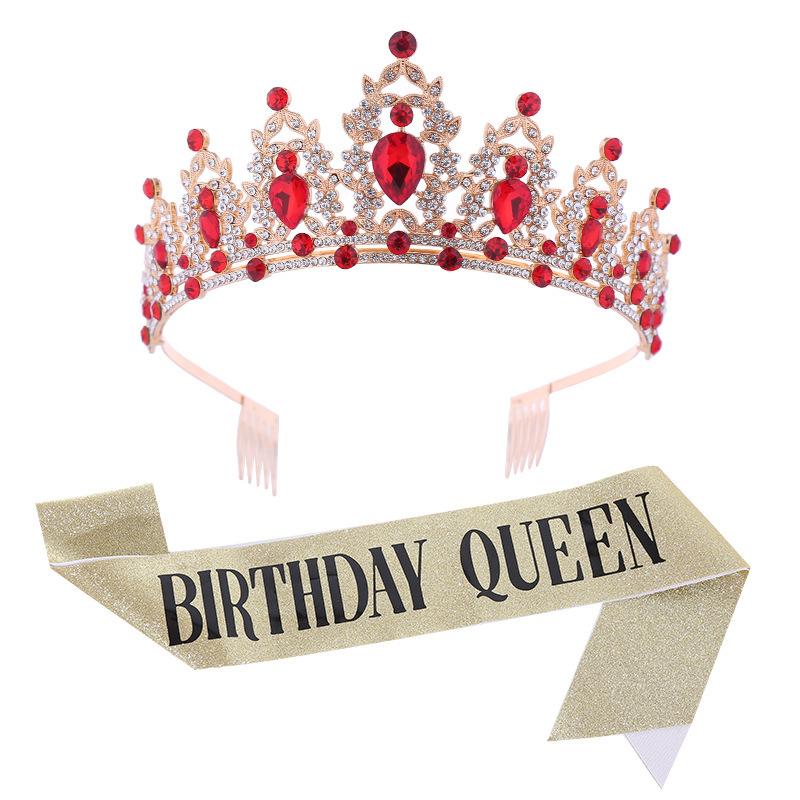 European and American Bridal Crown Tiara Alloy Crystal Wedding Hair Accessories Crown Birthday Party Headband Jewelry