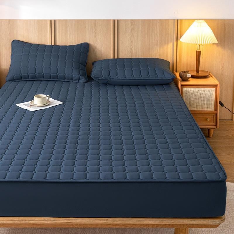 Cotton Padded Bed Sheet Cover, Single Piece All Inclusive Bed Cover, Solid Color Mattress Protection Cover, Dust-proof Bed Sheet Cover 120 * 200cm
