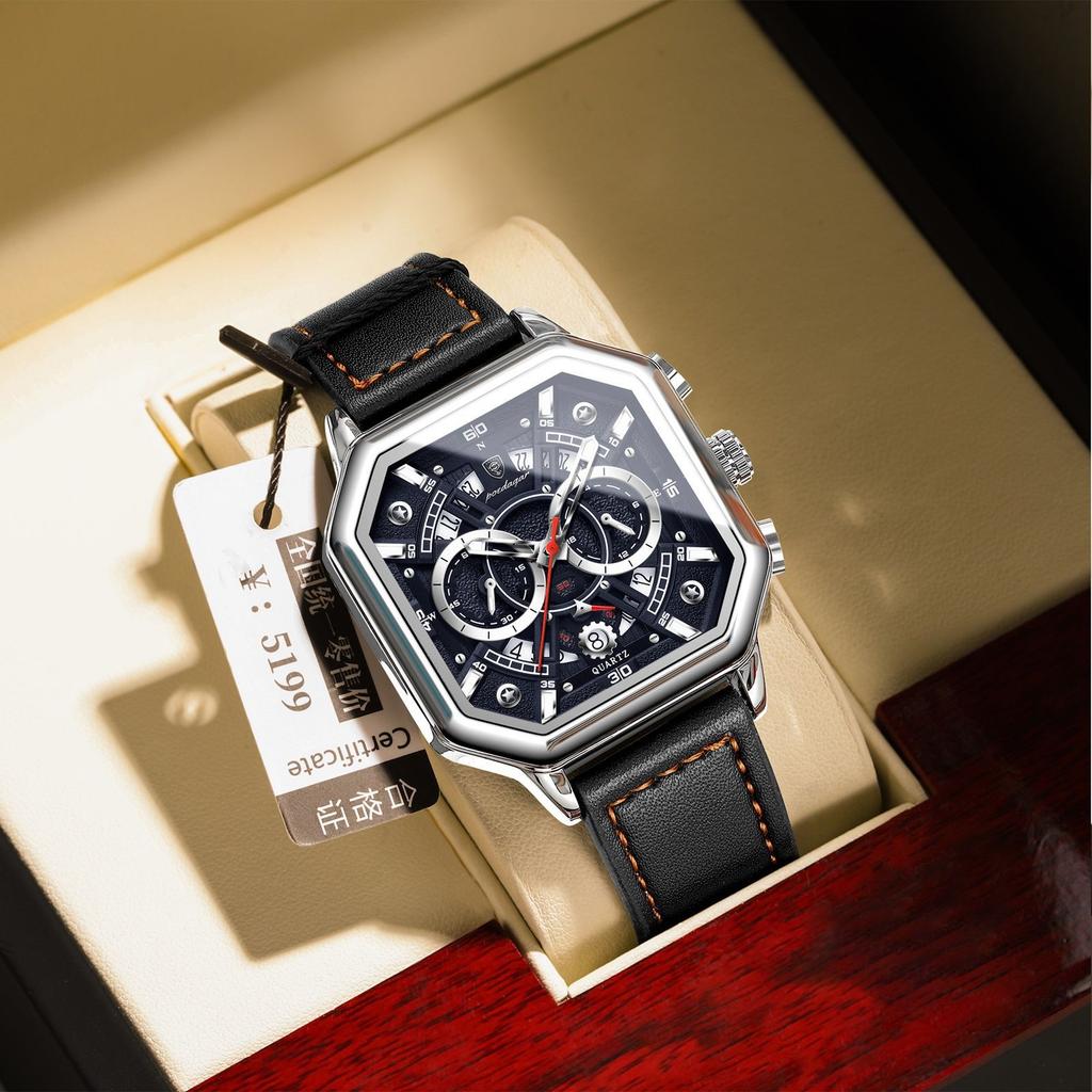 Watch Multifunctional Quartz Watch Men'S Watch Luminous Hollow Watch