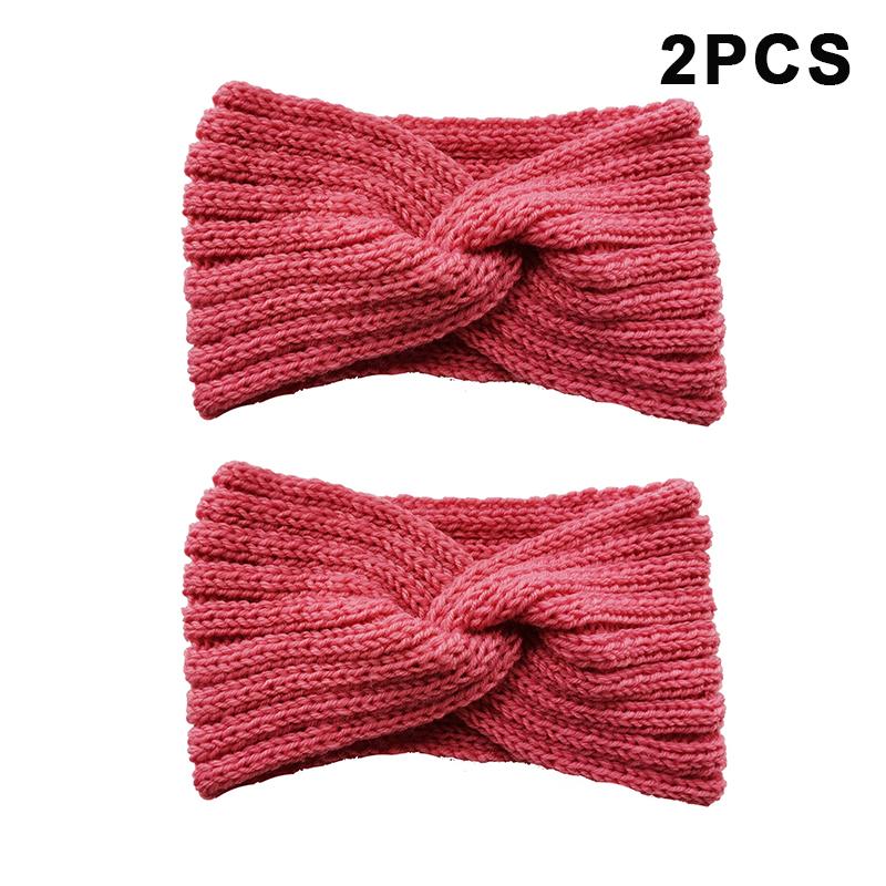 2Pcs Women'S Winter Warm Headbands - Thick Knit Ear Strap Hair Accessories Winter Headbands Cold Weather Gear Stylish Headwear