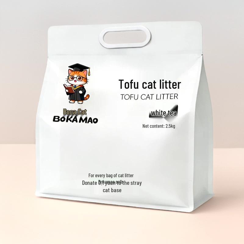 Boca Pure Tofu Cat Litter - White Tea Flavor, Highly Absorbent, Quick Clumping, Original Formula