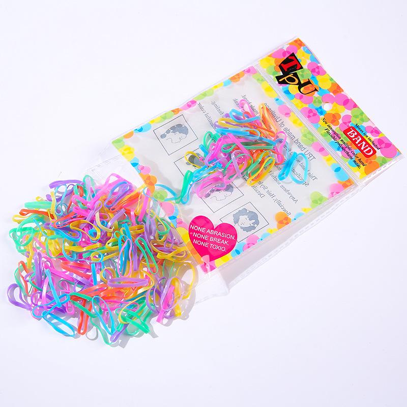 Small Rubber Bands Female Hair Disposable Rubber Band Bag Color High Elastic Hair Ring Does Not Hurt Children'S Head Rope