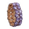 Womens Stretchable Double-Layer Crystal Rhinestone Bracelet Geometric Design Hip Hop Style Alloy Jewelry