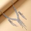 Chic Rhinestone Tassel Necklace and Earring Set for Women