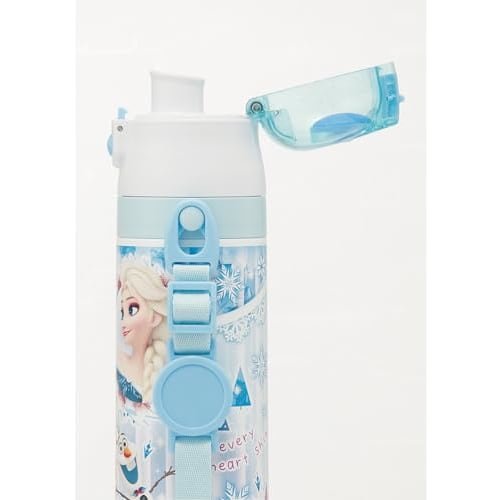Skater Children's Water Bottle, 2-Way, 470ml (Direct Drinking) or 430ml (Cup Drinking), Disney Frozen 24, Girls' Stainless Steel, Insulated, Lightweig