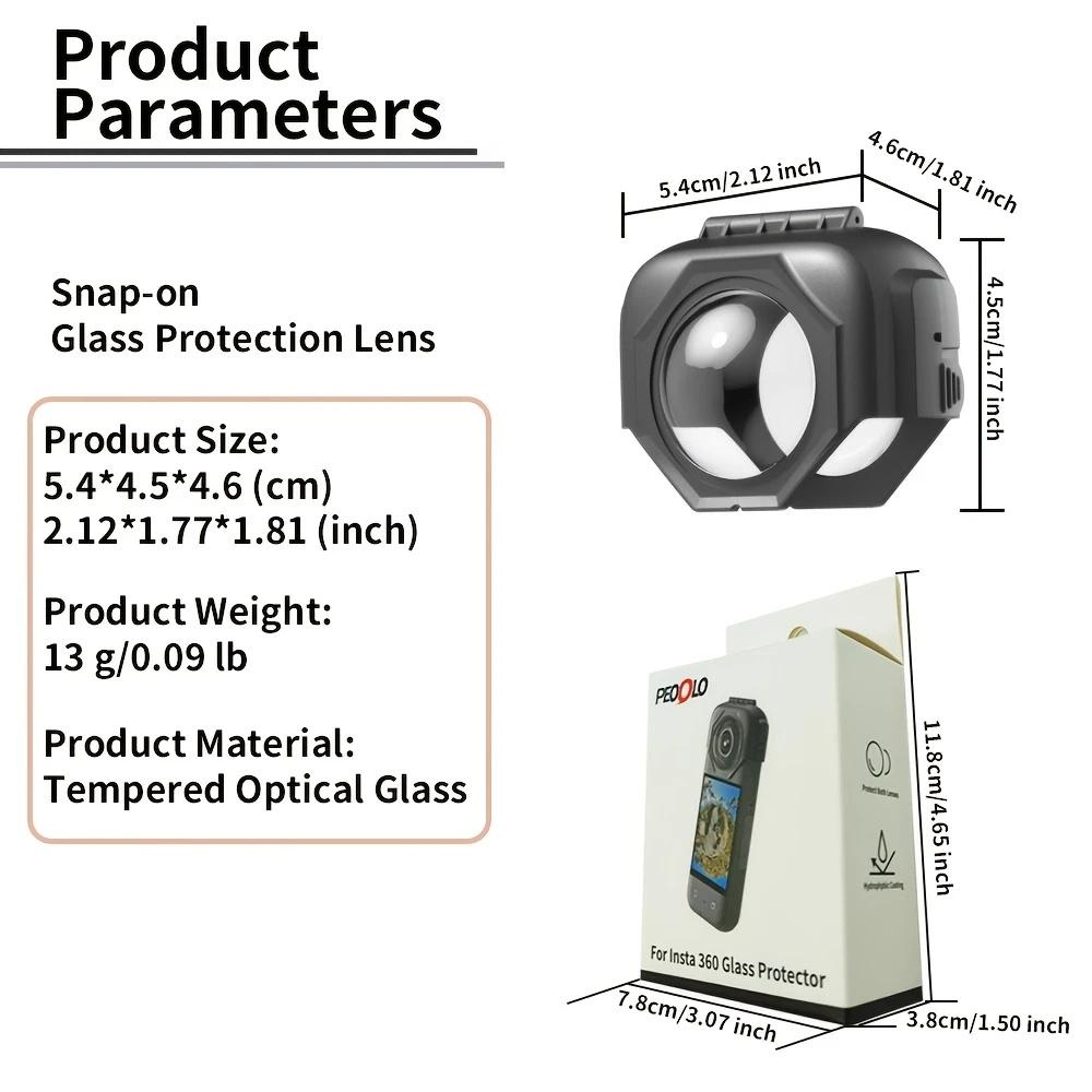 

Защитное стекло для объектива, устойчивое к царапинам, прочное, подходит для панорамной спортивной камеры Insta 360 X3