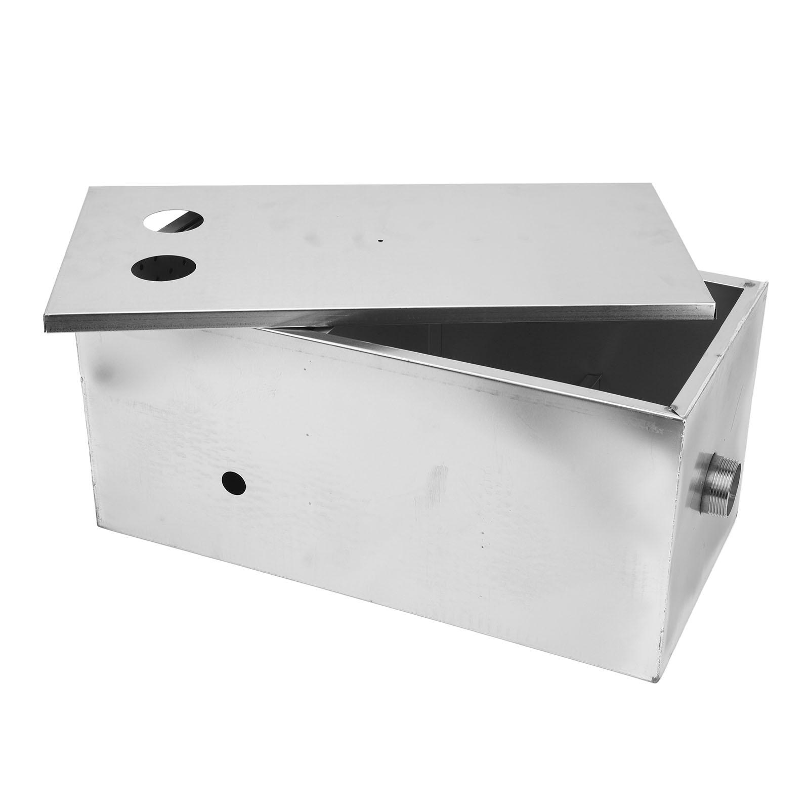 3-stopniowy pułapka na tłuszcz ze stali nierdzewnej do kuchni restauracji 50x25cm Podwójne otwory