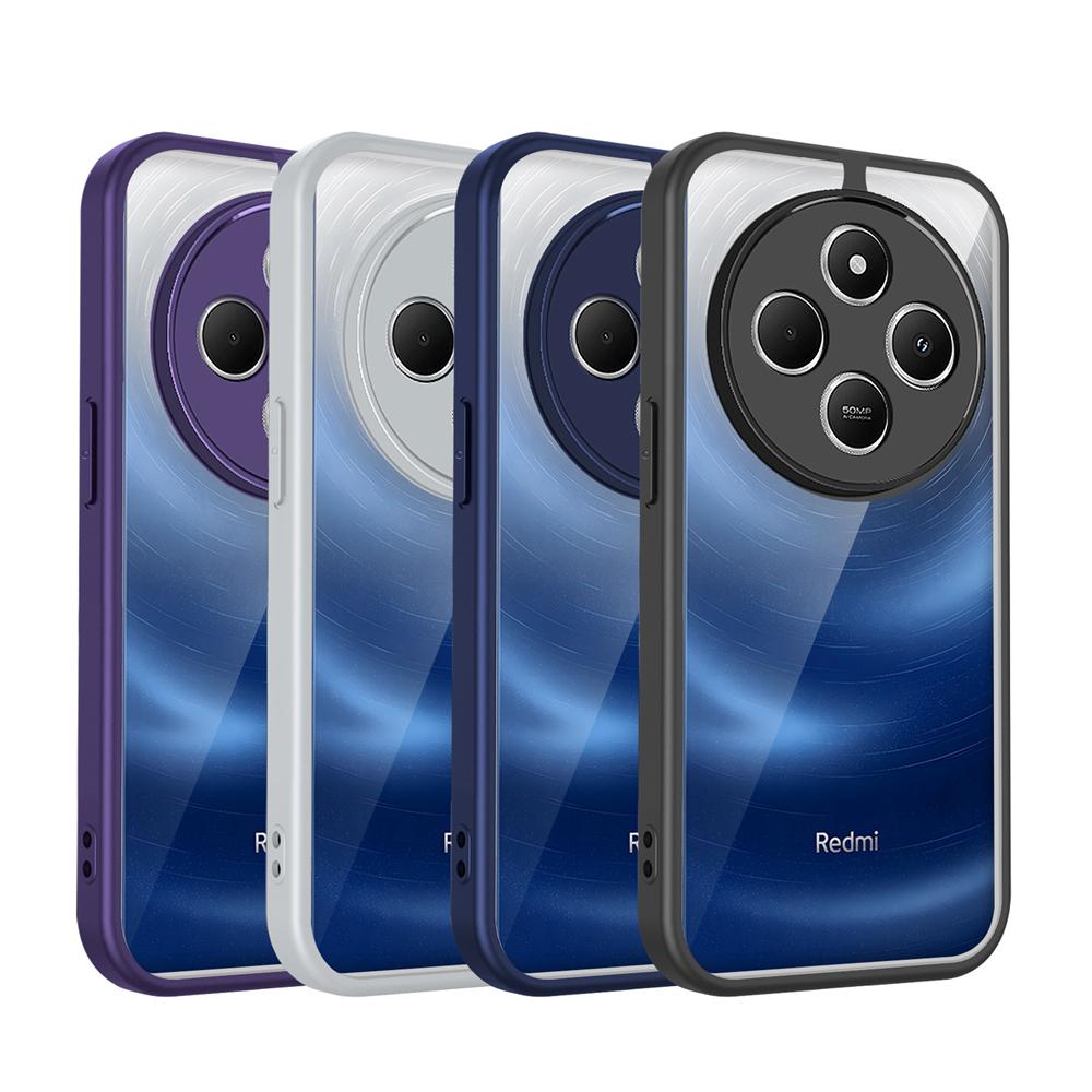 KEYSION Transparent Phone Case for Redmi 14C Soft Silicone+PC Clear Shockproof Phone Back Cover for Xiaomi POCO C75