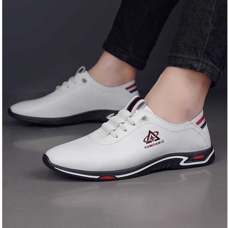 Fashion Designer Cow Leather Casual Sneakers for Men Spring Autumn Soft-soled Casual Men's Shoes Fashion Light Male Sports Shoes