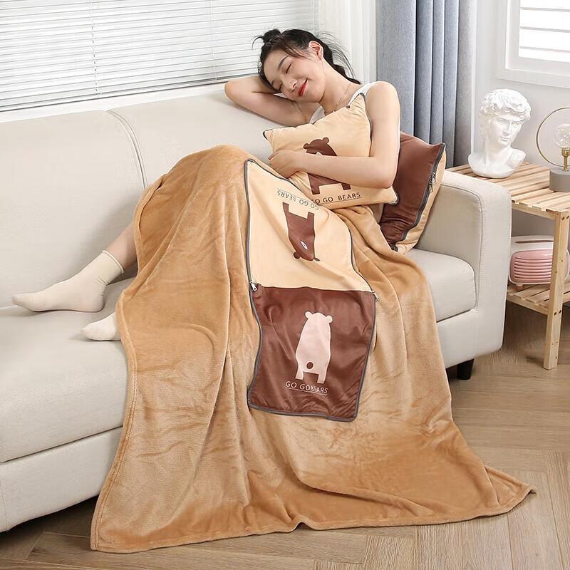 Cute Bear Multifunctional Pillow Blanket