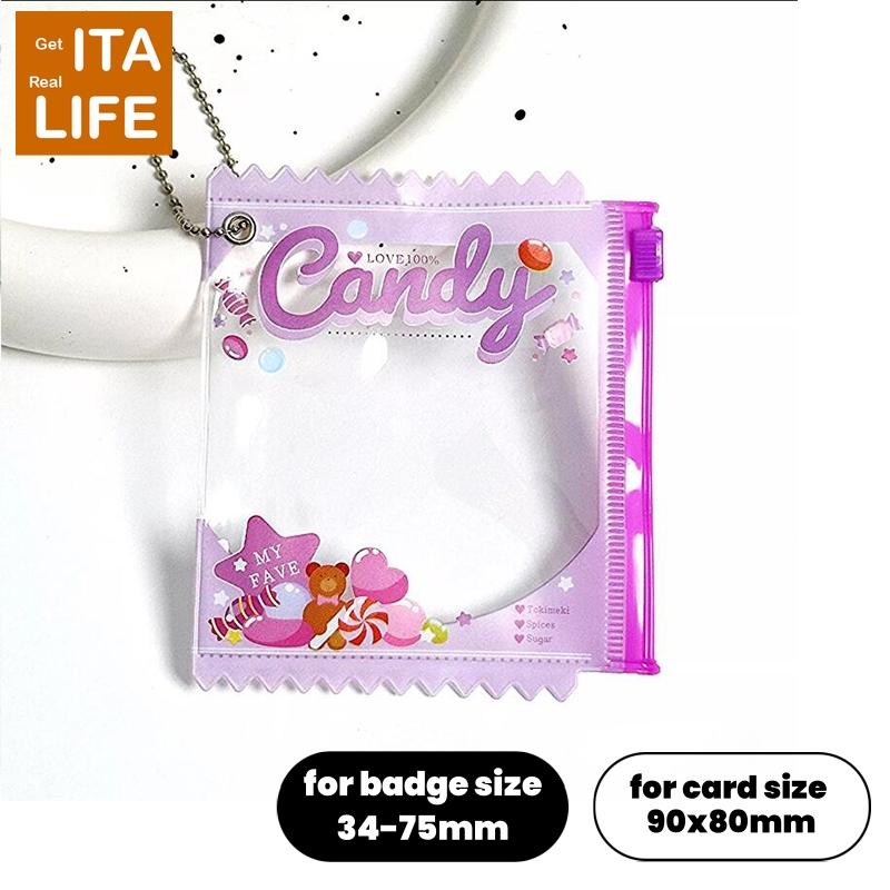Italife Anime Badge Card Keychain Candy Bag Hanger for Pin Card Dolls Itabag Decoration Accessories Clear Protective Cover H313