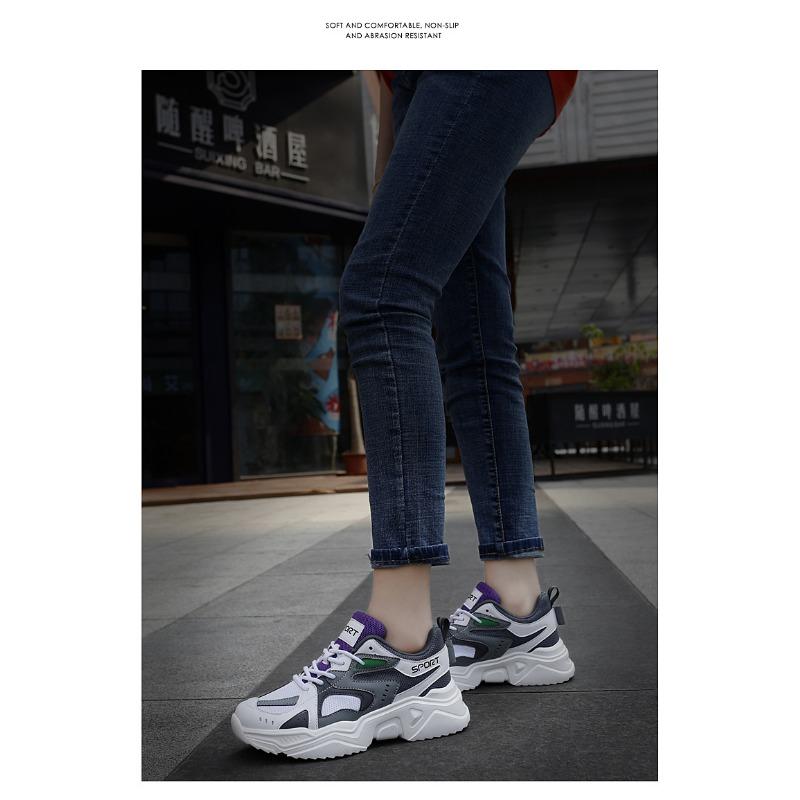 Summer Breathable Sports Shoes with Thick Sole and Increased Height for Women Breathable Small Size Women's Shoes