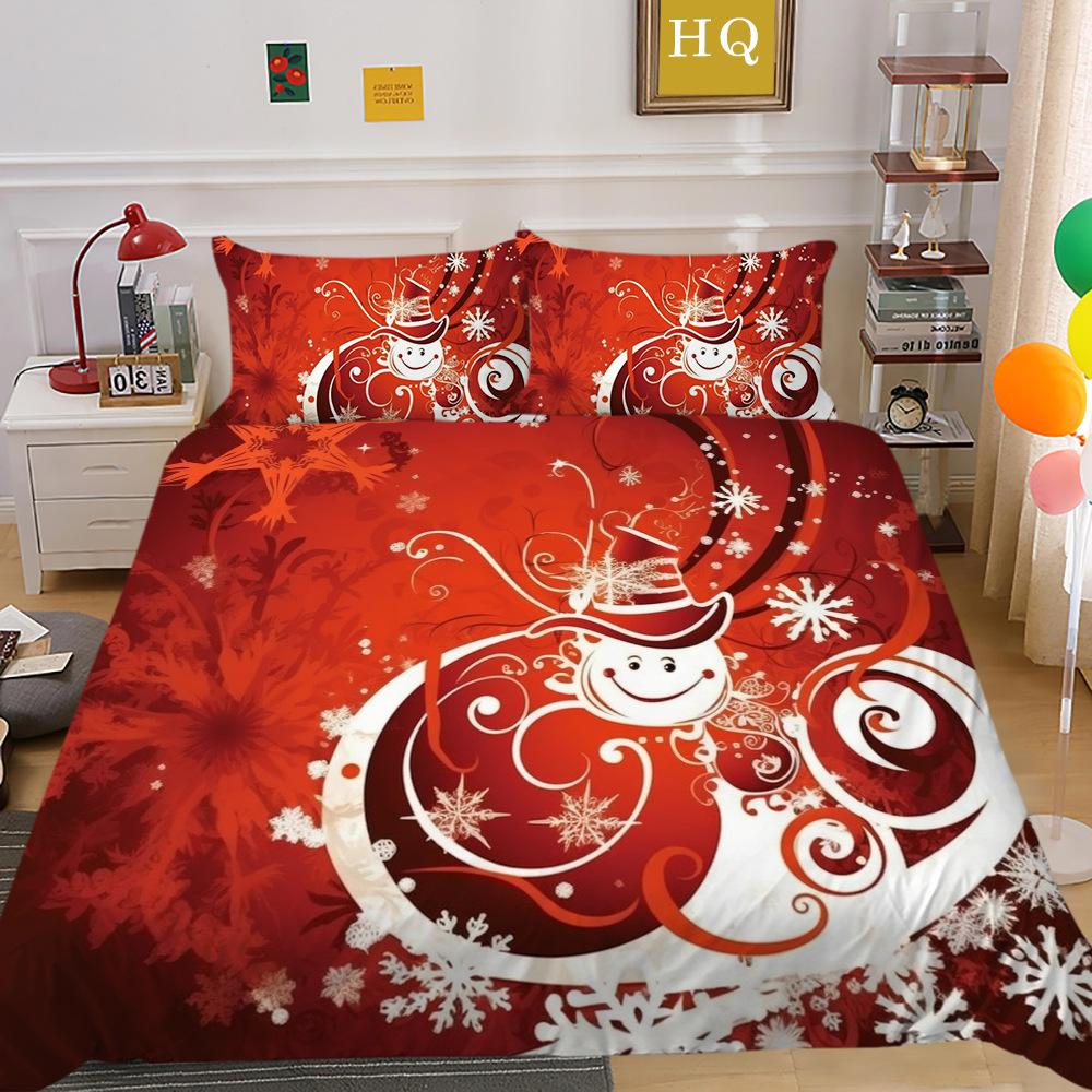 

Рождественская печать 3D-печать Полиэстеровая наволочка Пододеяльник Набор из двух или трех предметов EU Single 135*200