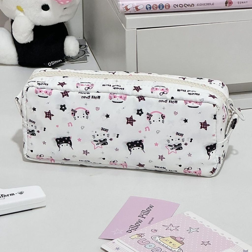 Hellokitty Canvas Pencil Case With Large Capacity For School And Office Use