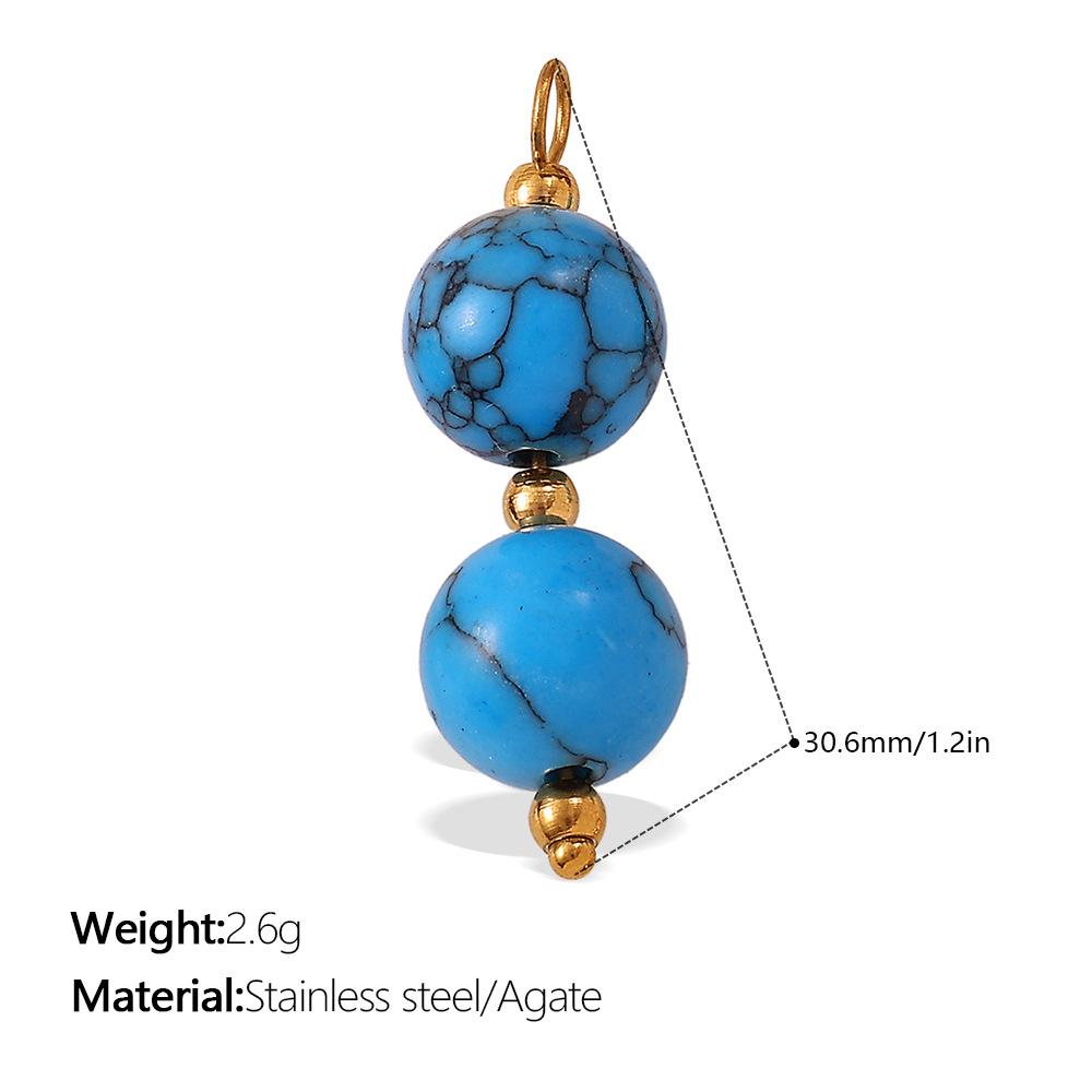 Beach Ocean Resort Diy Colored Natural Stone Love Pendant Accessories Gold Plated Jewelry Pendant