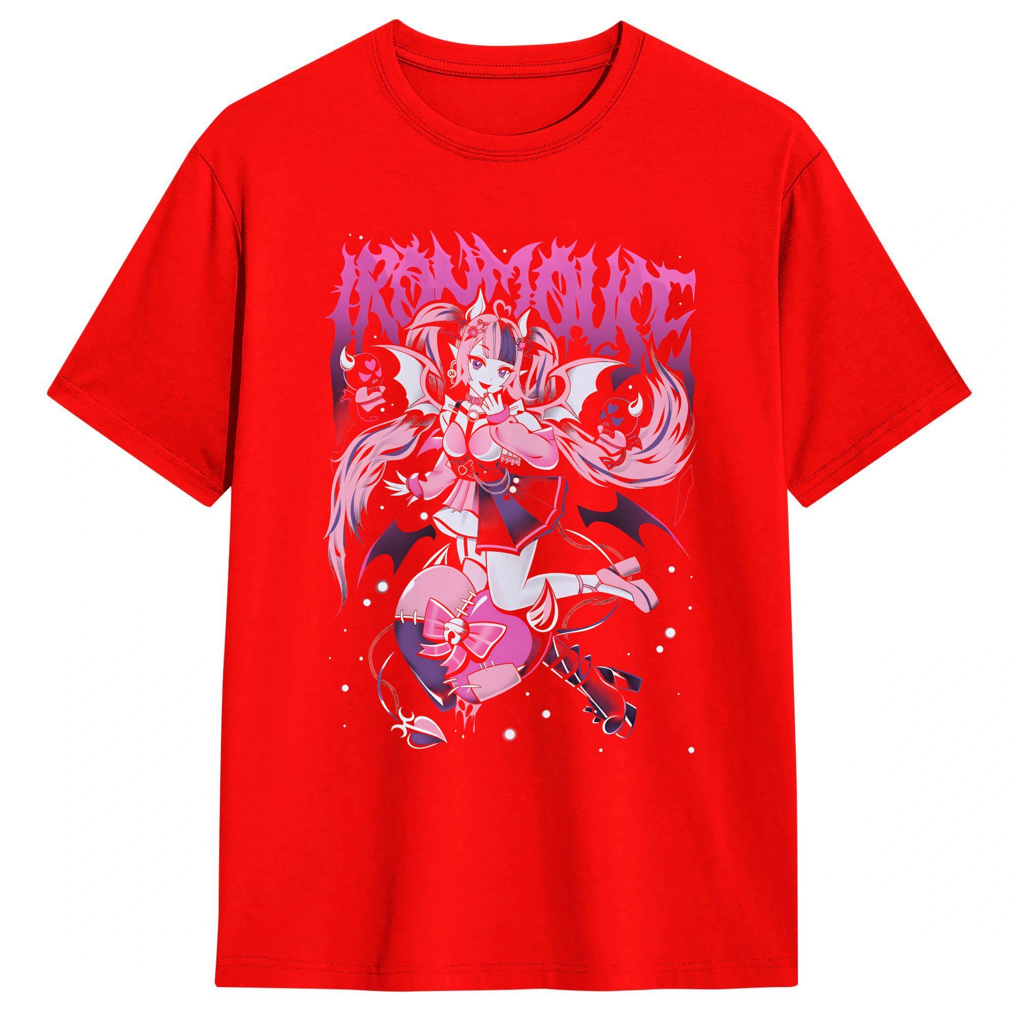 

Ironmouse Trendy Summer Anime Print T Shirt Summer Pure Cotton T Shirts For Unisex Print Tee Shirt Short Sleeve Vintage Tops S