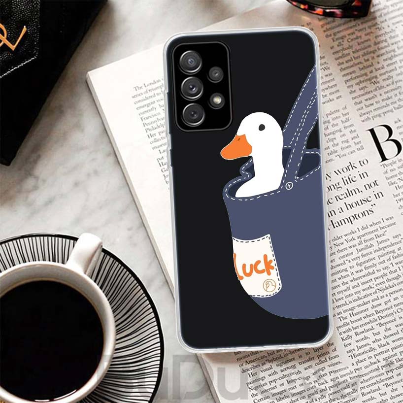 Cartoon Duck Goose Game Phone Case For Samsung Galaxy A15 A14 A54 A13 A53 A12 A52S A55 A22 A23 A24 A32 A33 A34 A25 A35 A03S A04S
