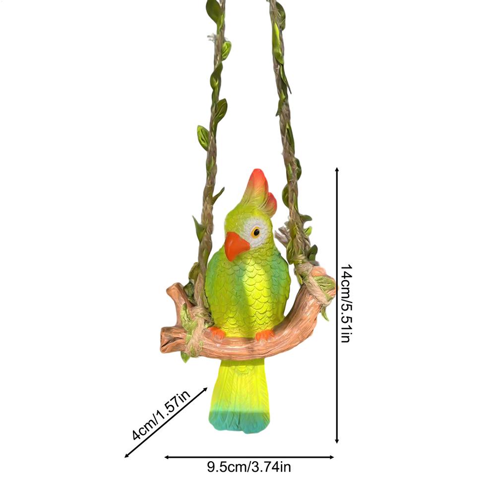 Bird Decor Realistic Funny Tropical Parrot Ornament Decorative Bird Art Collectible Figurines for Outdoor Patio Porch Garden