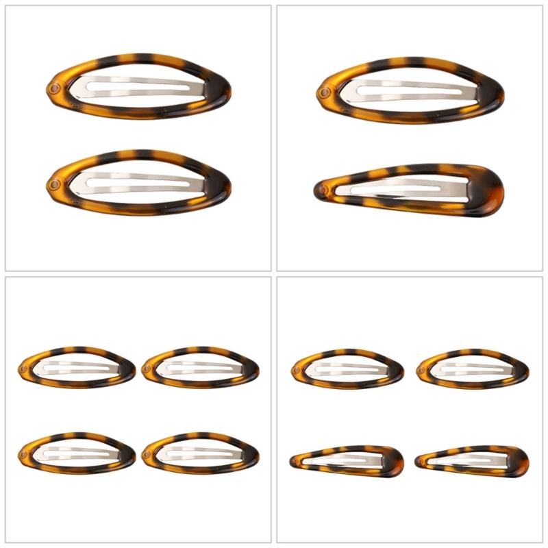 Set aus 2 trendigen Haarspangen mit Tiermuster, traditionelle ovale Metallspangen für Damen und Mädchen
