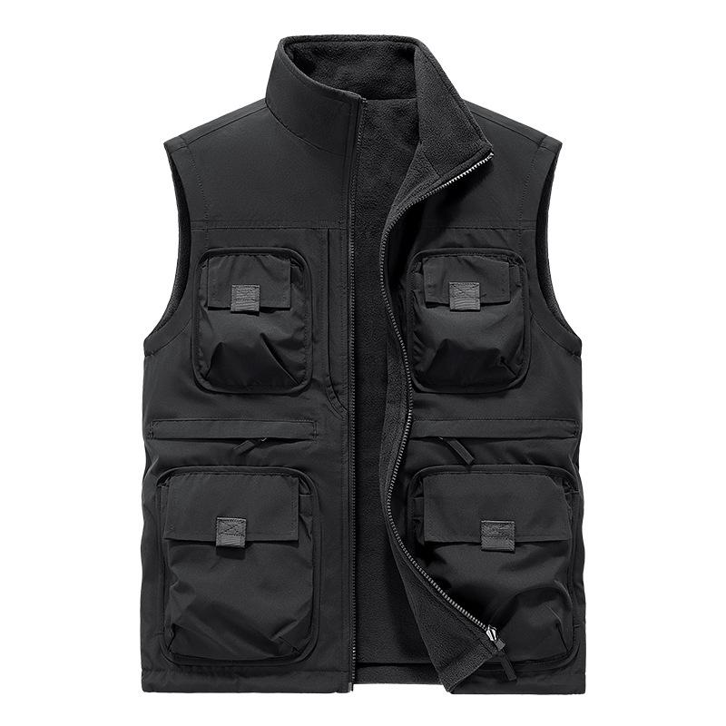 Spring/Summer Fleece Jacket for Men - Mid-Tier Loose Style with Multiple Pockets Work Jacket for Outdoor and Leisure Use M