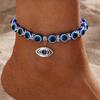 Classic Turkish Lucky Evil Eye Anklets For Women Blue Evil Eye Palm Butterfly Owl Pendant Beads Ankle Handmade Charm Jewelry