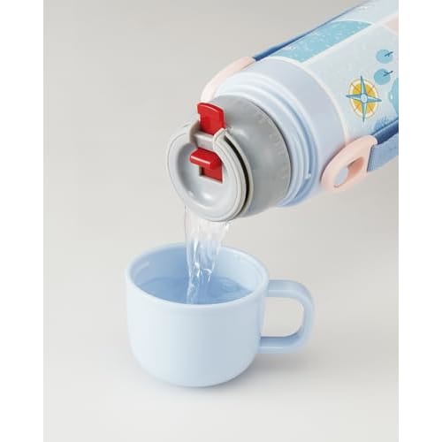 Skater Children's Water Bottle, 2-Way, 470ml (Direct Drinking) and 430ml (Cup Drinking), Sumikkogurashi Polar Bear Hometown Design, Girls' Stainless S