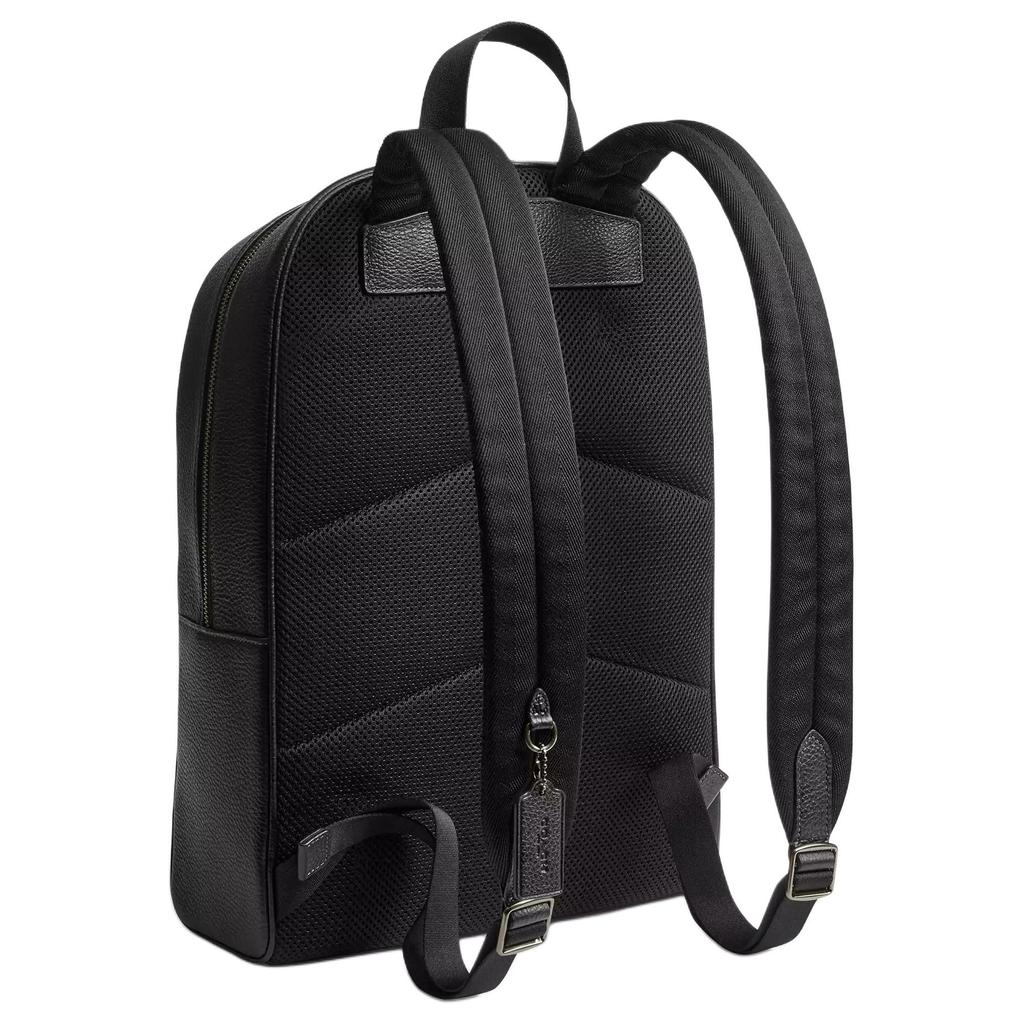 Coach Owen 29 Embossed Large Capacity Pebble Leather Backpack Men backpacks Black CAJ66-QBBK