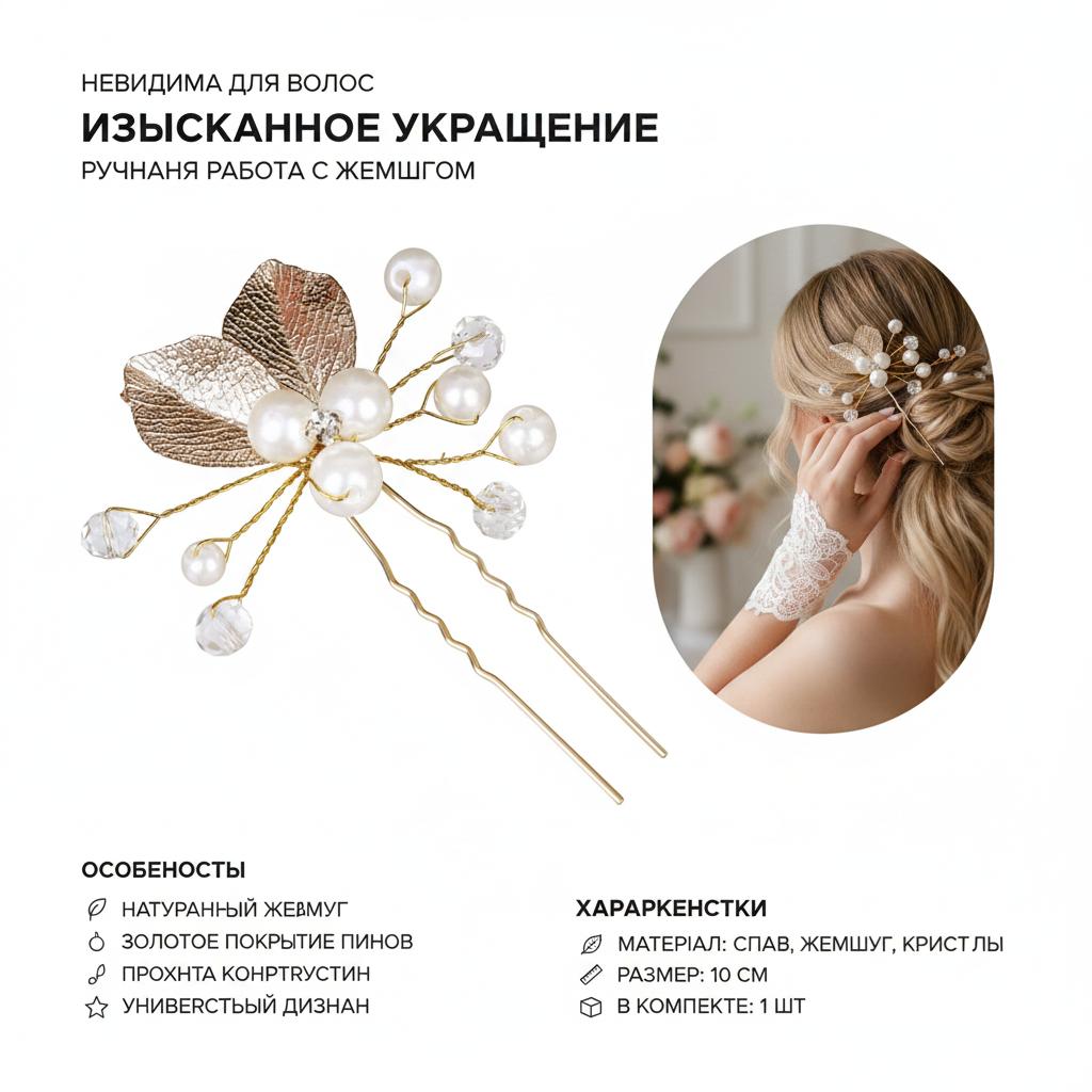 Bridal Hair Accessories Set Gold-Leaf Design for Wedding Dress Decoration