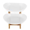 2 Tier Fruit Bowl Bamboo Stand, Detachable Modern Fruit Basket for Kitchen Counter, Table Centerpiece for Party Wedding Dessert
