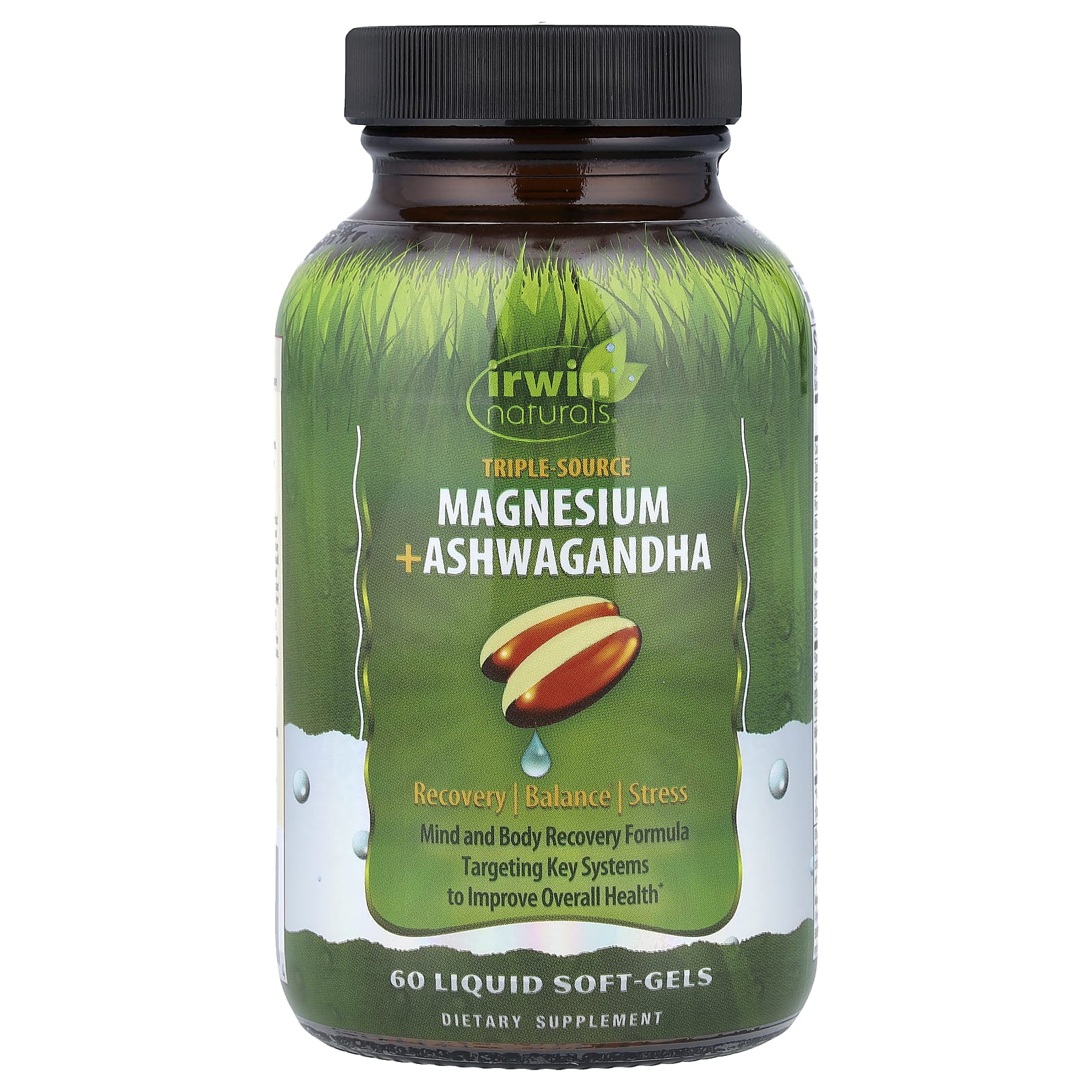 

Irwin Naturals, Triple Source of Magnesium + Ashwagandha, 60 Liquid Softgels