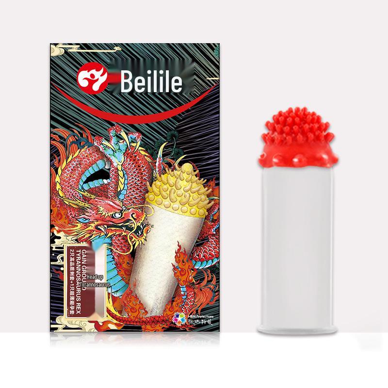Beilile Ultra-Thin Large Size Lubricated Condoms - Wolf Tooth & Mushroom Design for Family Planning