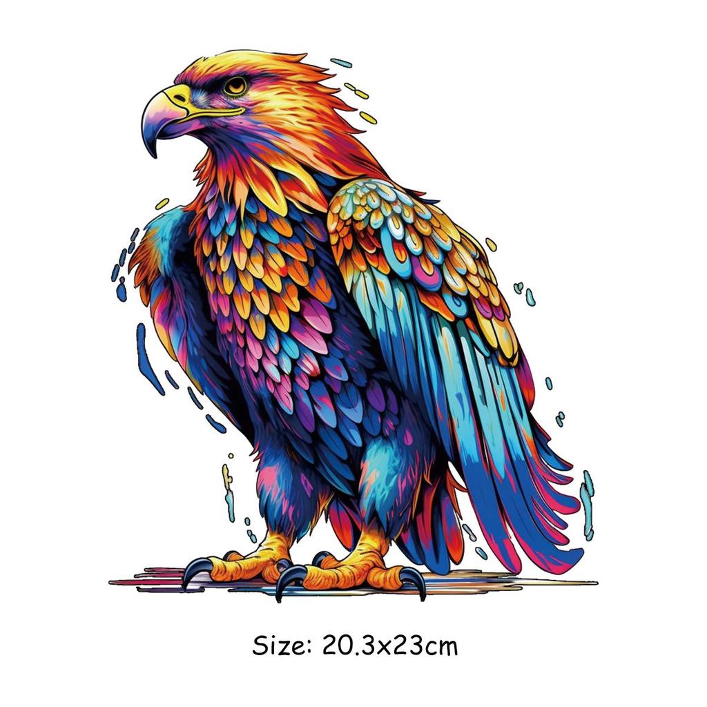 Animal Patches Stickers Eagle Decals Print On T-Shirt Jeans Thermal Press Diy Vinyl Washable Hoodies Tops Iron On Transfer