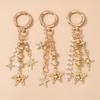 Cute Alloy Star Keychain Handmade Beaded Key Ring Pendants for Women Girls Handbag Decor DIY Key Chain Jewelry Gifts