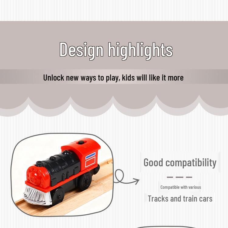 Electric Light & Sound Magnetic Train Toy for Kids - Track Compatible