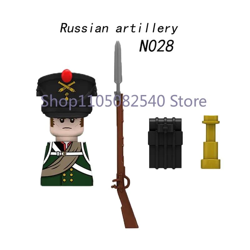 Medieval Military Soldier Figures Napoleon MOC Building Blocks Cavalry Weapons Shield Armor Cannon Militia Cowboy Toys Gift Z013